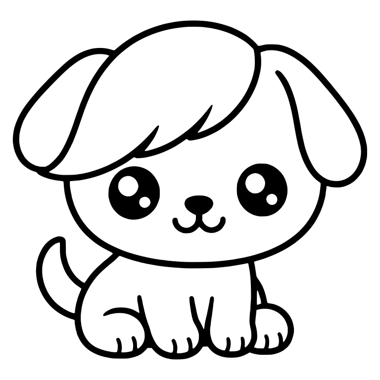Puppy With Side Swept Bangs And Floppy Ears — free animal SVG cut file