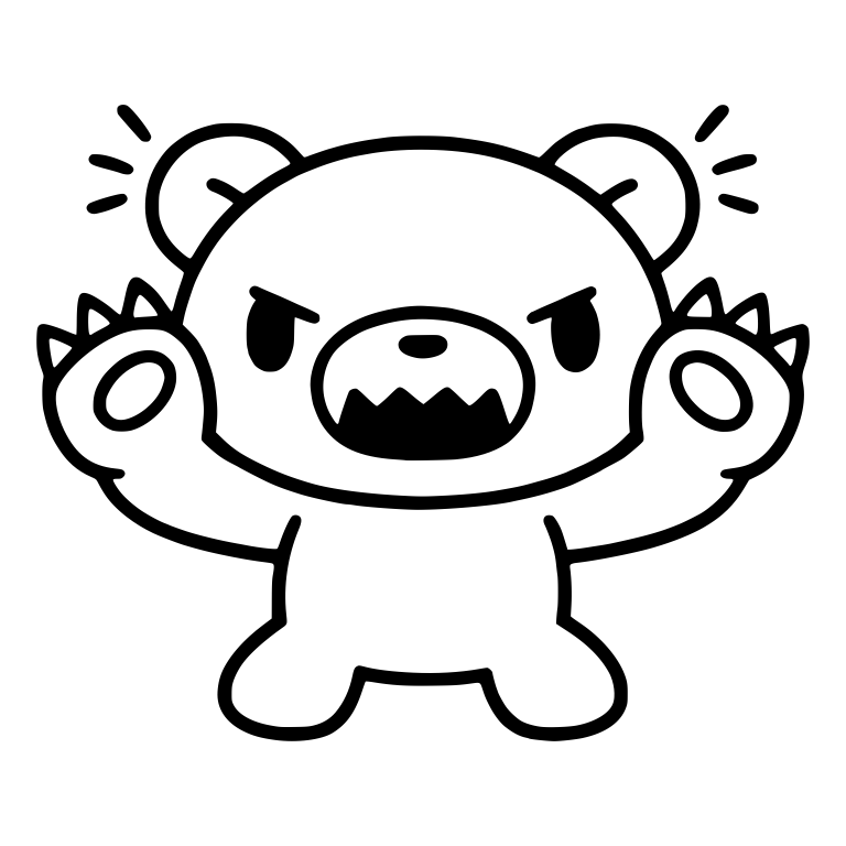 Angry Bear With Raised Spiky Claws And Jagged Teeth — free animal SVG cut file