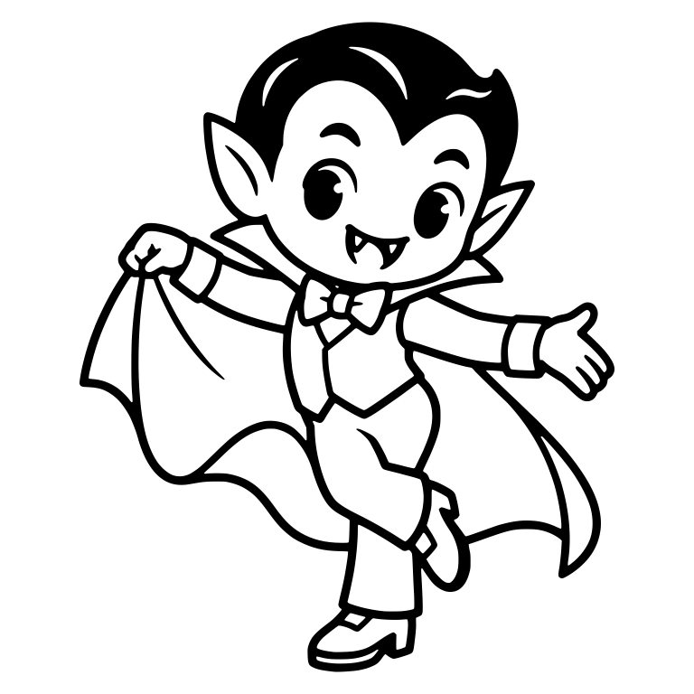 Vampire Holding Out His Cape While Dancing — free fantasy-creature SVG cut file
