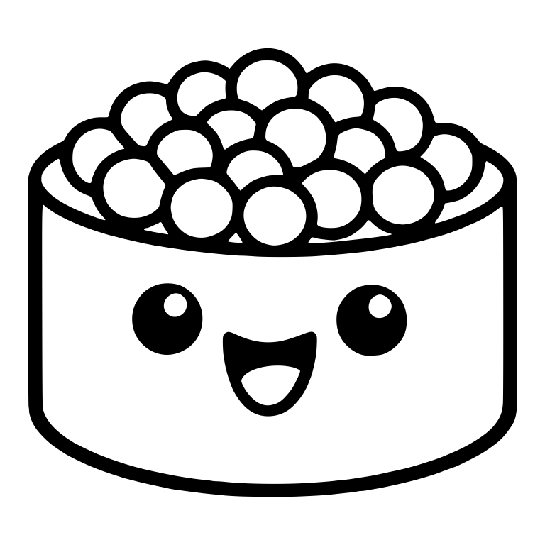 Gunkan Sushi Piled High With Roe and Open Smile — free food SVG cut file