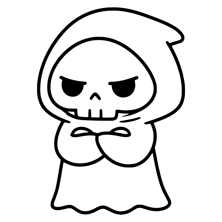 Moody Grim Reaper Arms Crossed With Square Teeth — free characters SVG cut file