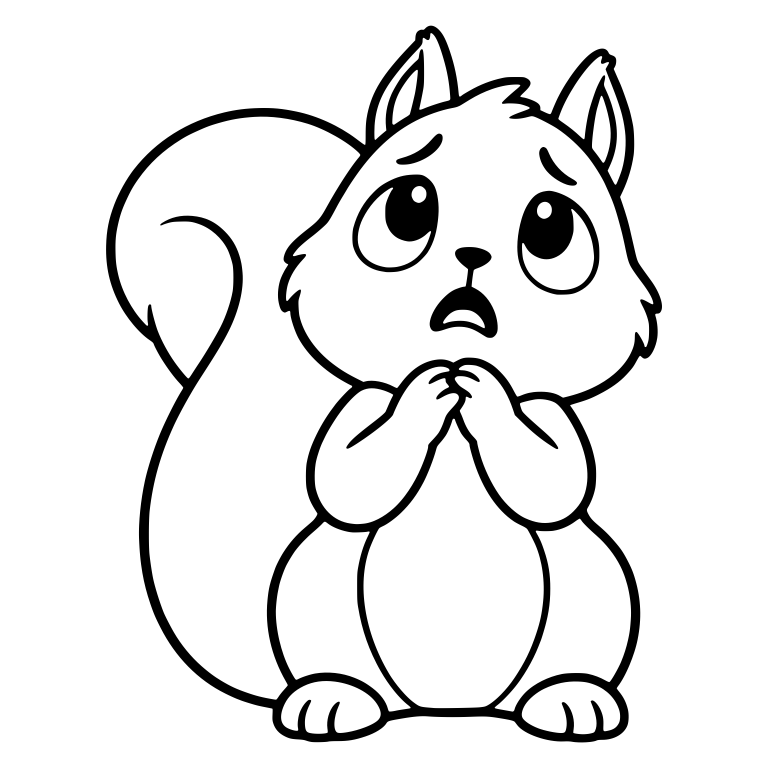 Pleading Squirrel Looking Up with Clasped Paws — free animal SVG cut file