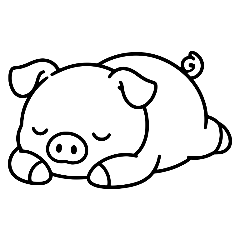 Pig Sleeping Flat on Its Belly — free animal SVG cut file