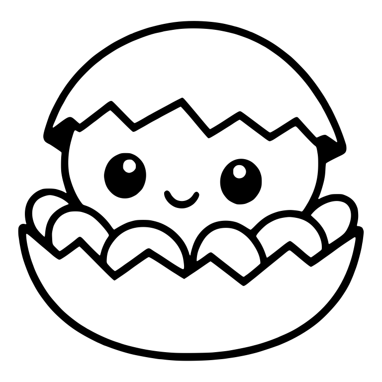 Baby Octopus Hatching From a Cracked Egg Shell — free animal SVG cut file