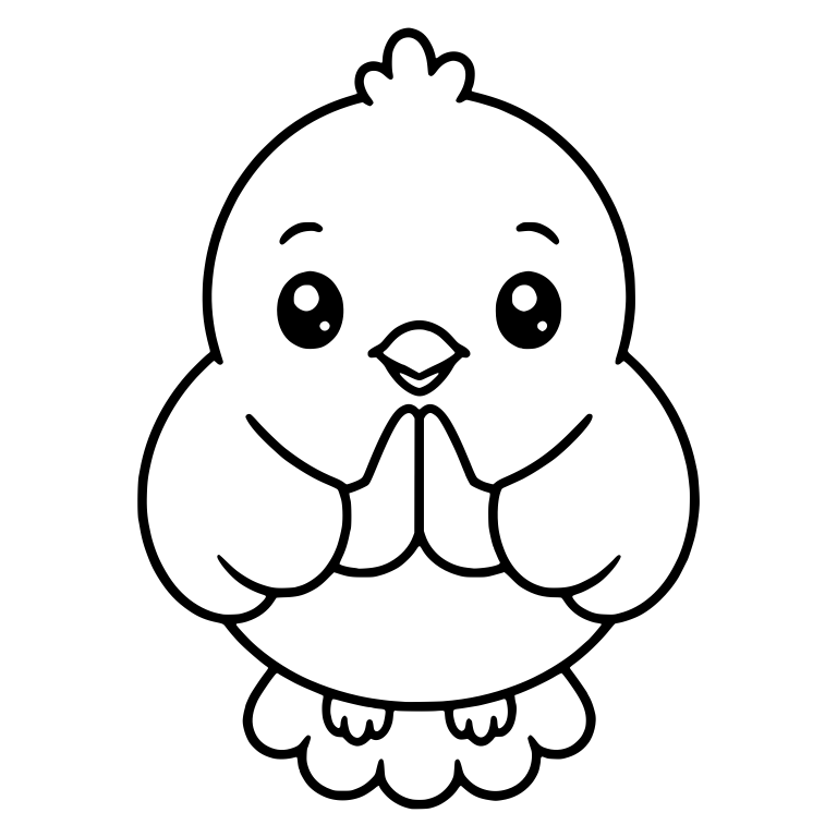 Praying Dove With Hands Together Facing Front — free animal SVG cut file