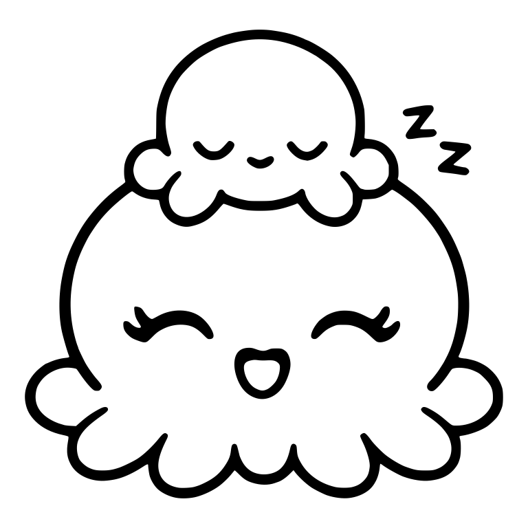 Octopus With a Sleeping Baby Octopus on Its Head — free animal SVG cut file