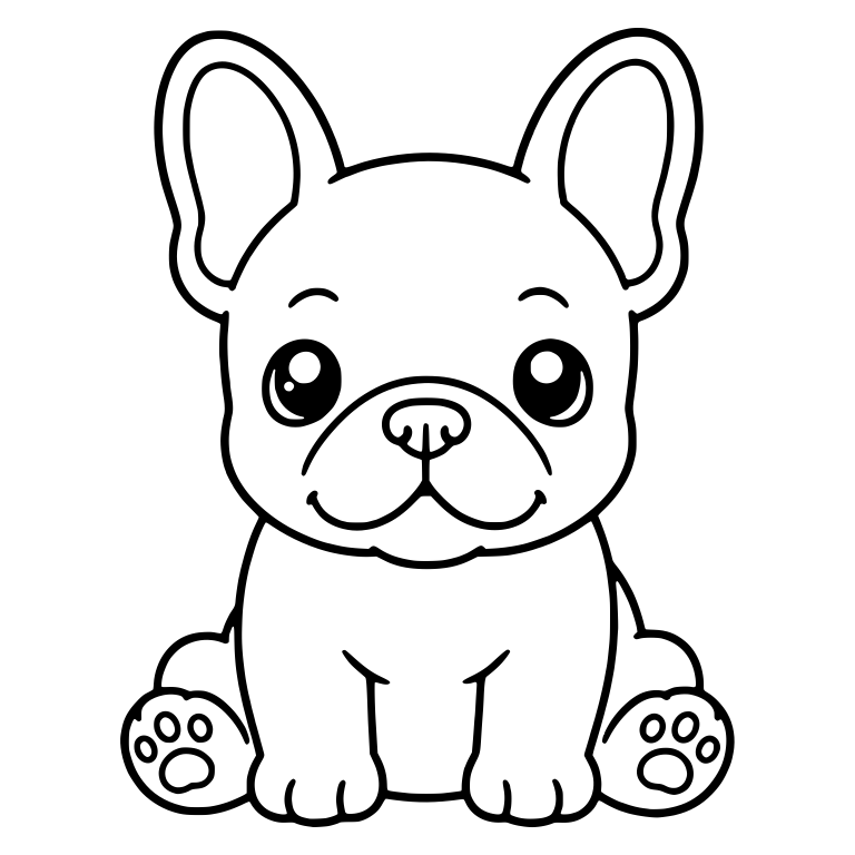 Sitting French Bulldog Puppy With Paw Pads Showing — free animal SVG cut file