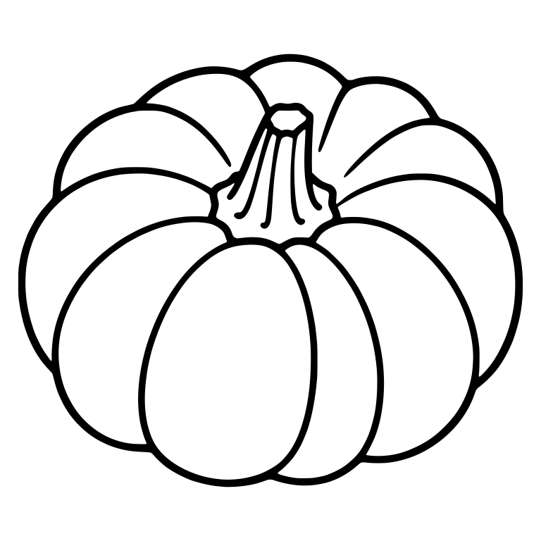 Wide Ribbed Pumpkin with Ridged Stem — free floral SVG cut file