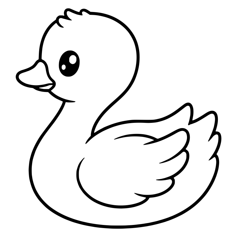 Swimming Baby Cygnet With Tufted Head — free animal SVG cut file
