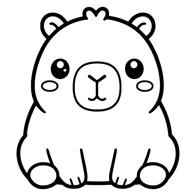 Chubby Baby Capybara Sitting With Rosy Cheeks — free animal SVG cut file
