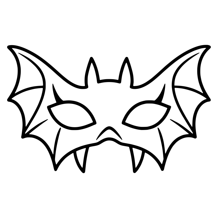 Bat Wing Eye Mask With Fangs and Pointed Ears — free objects SVG cut file