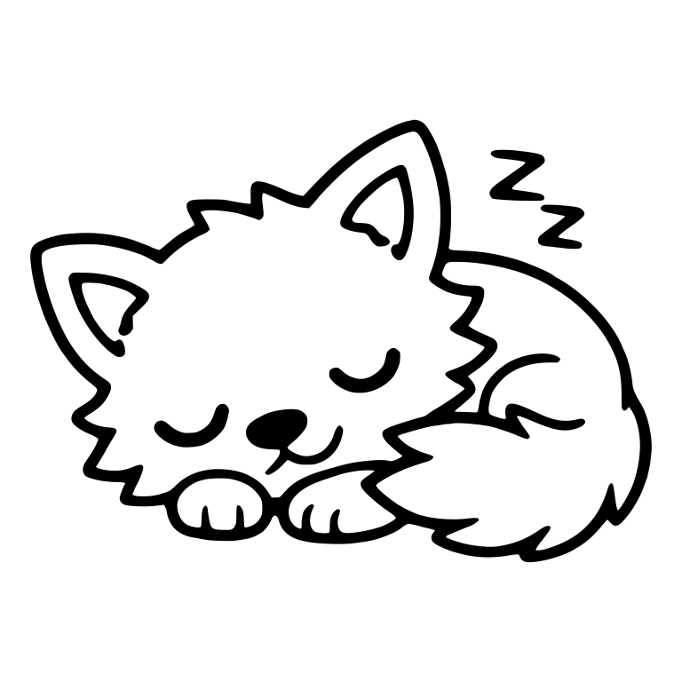 Sleeping Wolf Pup With Zzz Marks — free animal SVG cut file