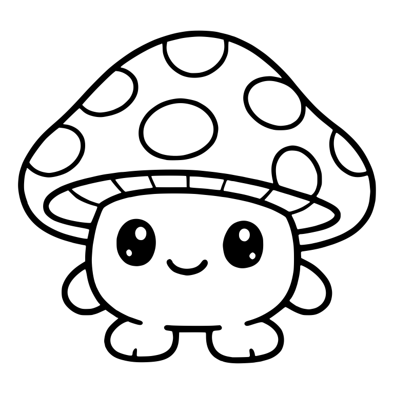 Smiling Spotted Mushroom with Tiny Arms and Feet — free fungi SVG cut file