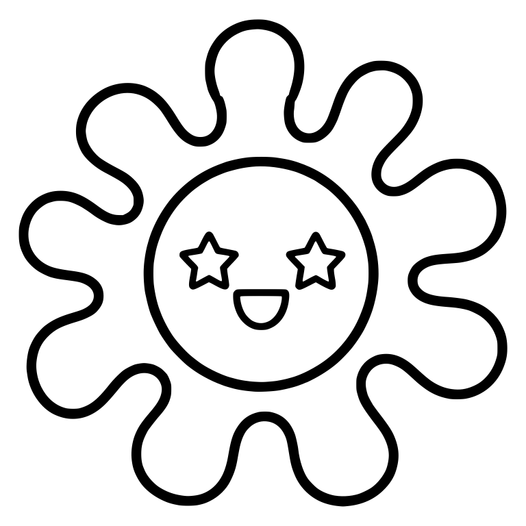 Wavy Blob Flower With Star Eyes — free floral SVG cut file