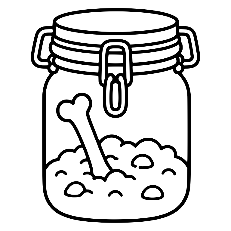 Bone Sticking Out of Dirt in Clamp Lid Jar — free objects SVG cut file