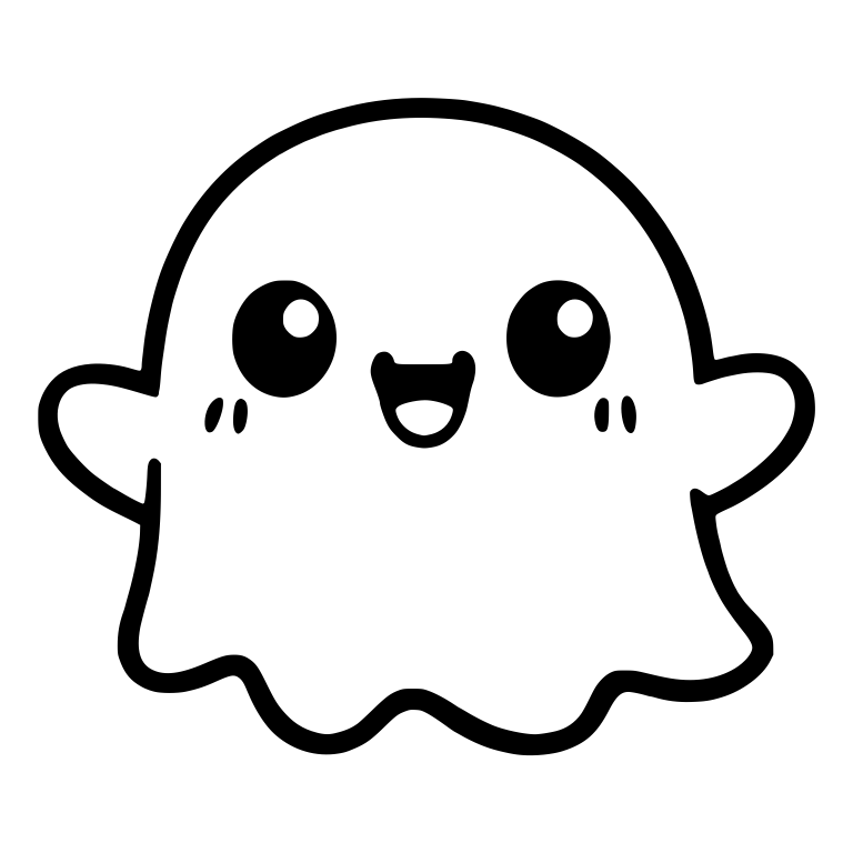 Cute Kawaii Ghost with Raised Arms — free fantasy-creature SVG cut file