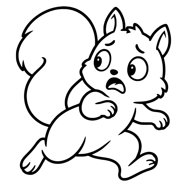 Frightened Squirrel Leaning Mid-Stride, Arm Out to Side — free animal SVG cut file