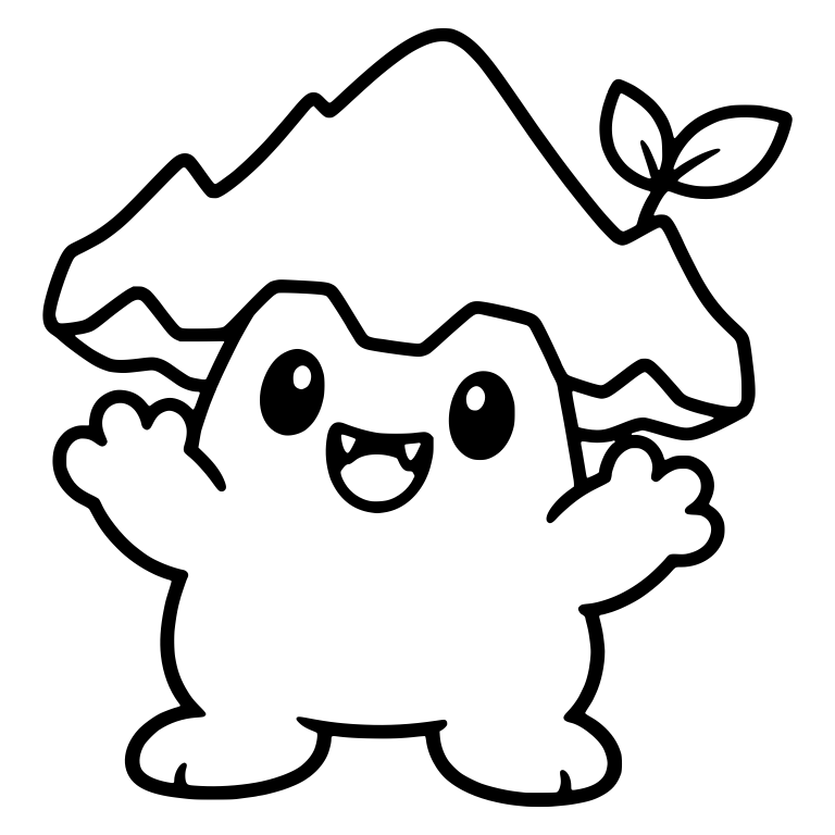 Waving Monster With Jagged Mushroom Cap and Sprout — free fantasy-creature SVG cut file