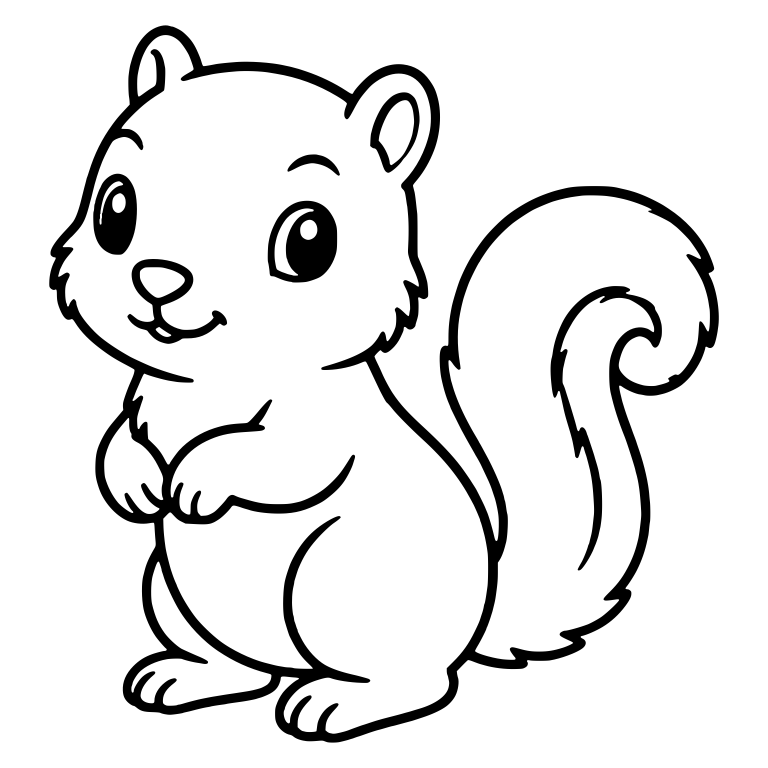 Standing Squirrel With Folded Paws and Curled Tail — free animal SVG cut file