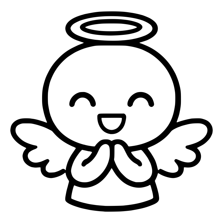 Cute Angel with Halo and Praying Hands — free characters SVG cut file
