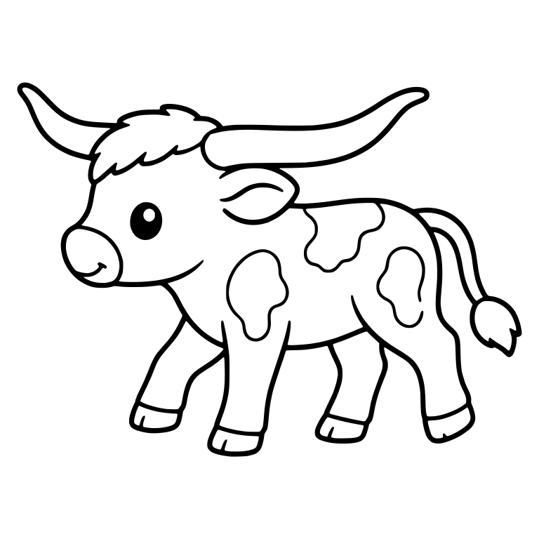 Walking Longhorn Calf in Profile With Spots — free animal SVG cut file