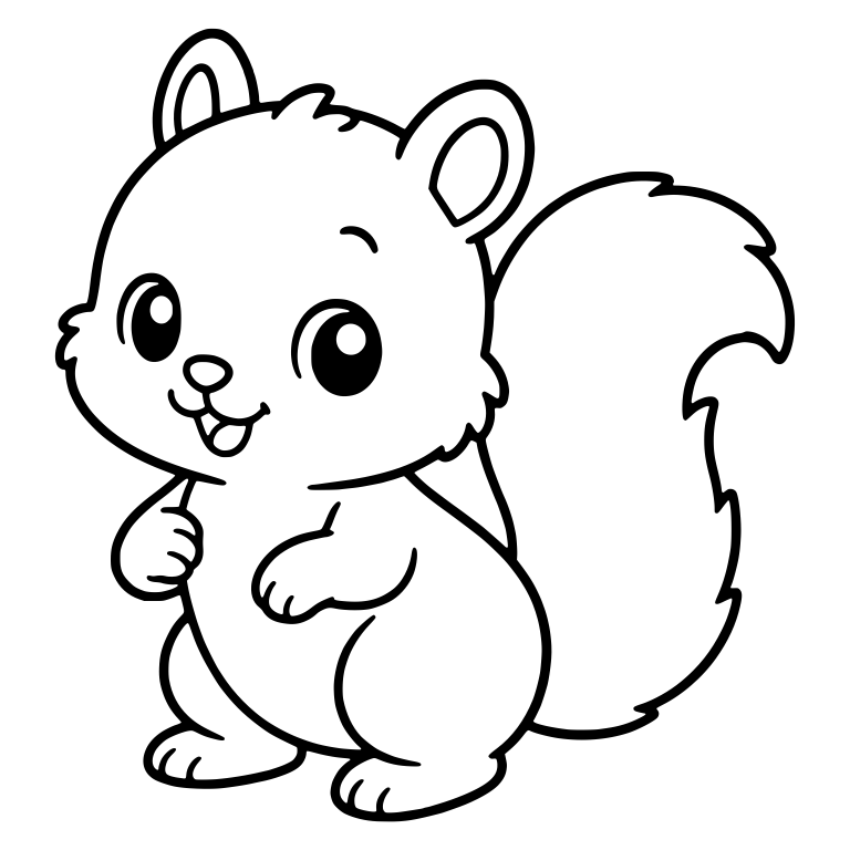Standing Squirrel with One Paw Raised to Its Chin — free animal SVG cut file