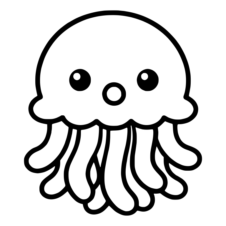 Surprised Jellyfish With Round Mouth — free animal SVG cut file