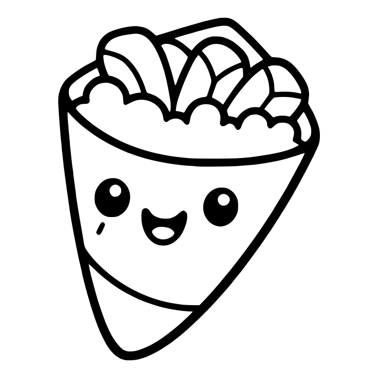 Sushi Hand Roll Cone With Fish Slices and Fluffy Rice — free food SVG cut file