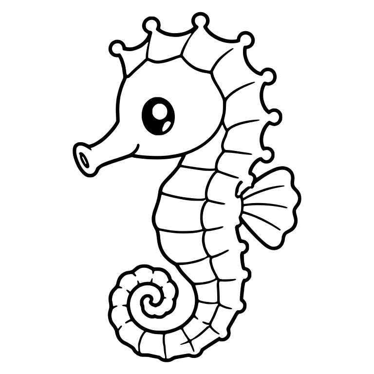 Seahorse With Knobbed Crown Crest And Tube Snout — free animal SVG cut file