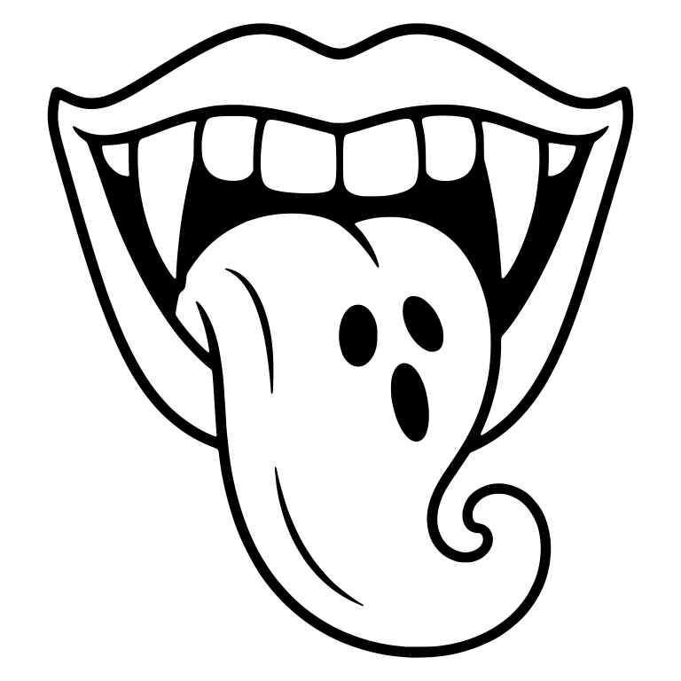 Vampire Mouth With Ghost Tongue Curling at the Tip — free fantasy-creature SVG cut file