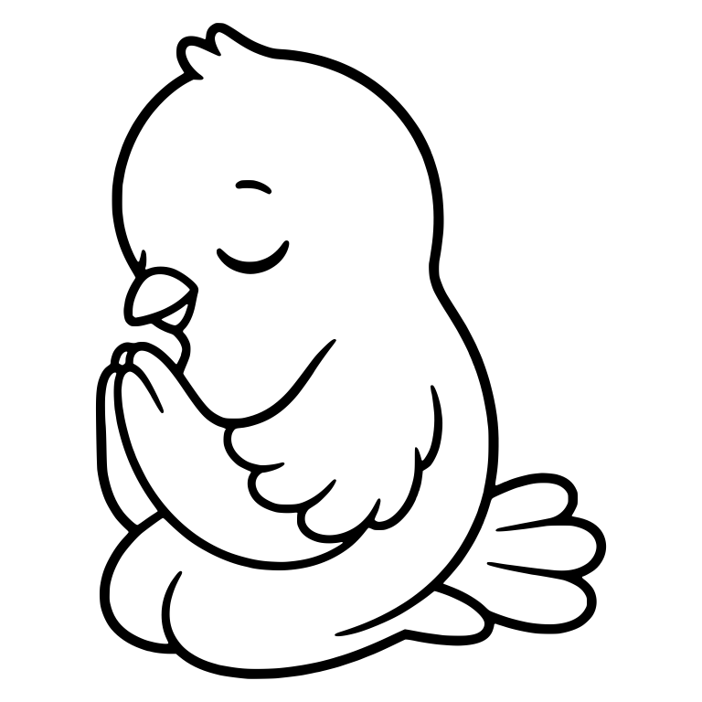 Praying Dove Sitting in Profile With Closed Eyes — free animal SVG cut file