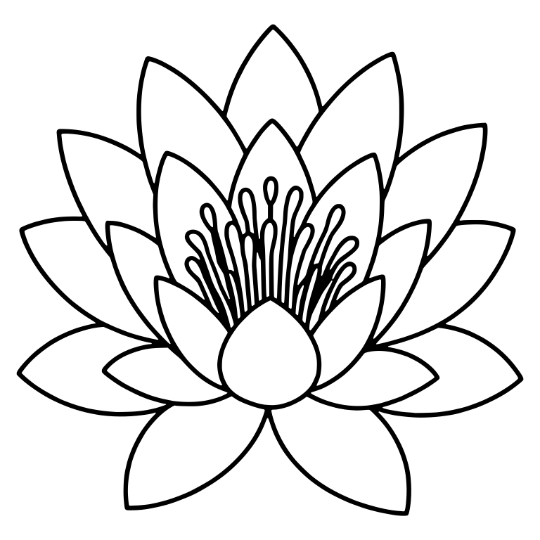 Water Lily with Layered Pointed Petals — free floral SVG cut file
