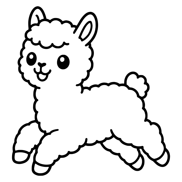 Leaping Llama Cria With Open Smile — free animal SVG cut file