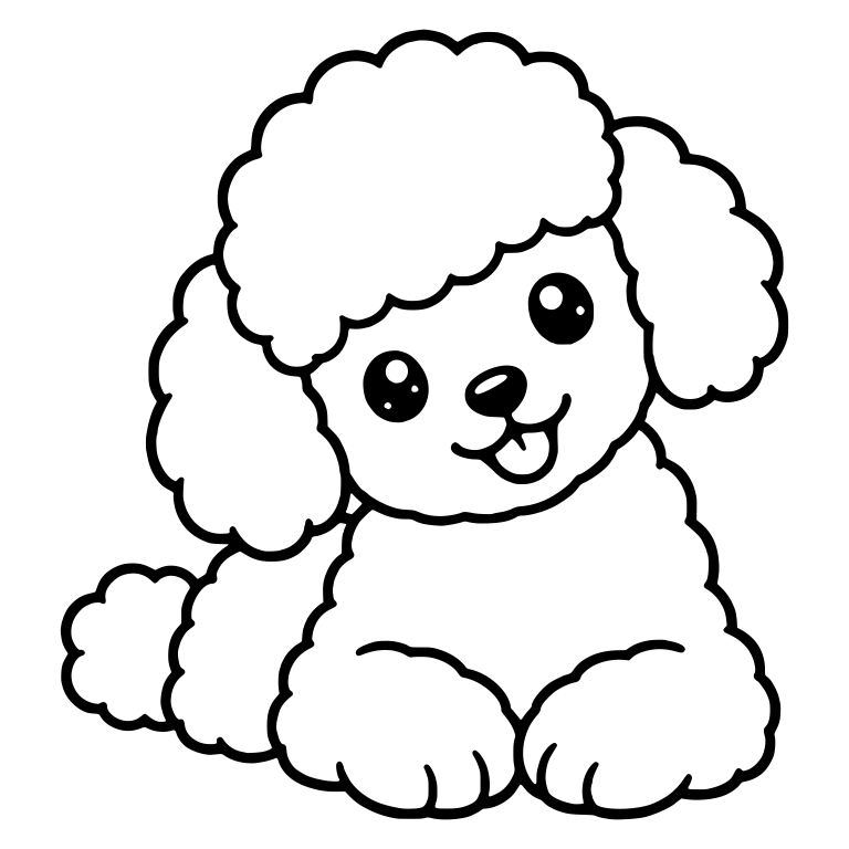 Lying Down Toy Poodle Puppy With Head Tilt — free animal SVG cut file