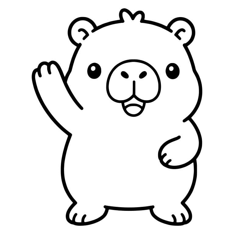 Capybara Waving Hello with One Raised Paw — free animal SVG cut file