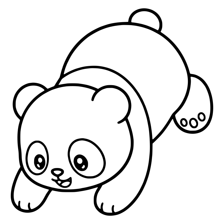 Panda Cub Crawling Head-Down with Raised Rear — free animal SVG cut file