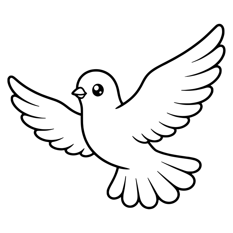 Dove in Flight With Both Wings Spread Wide — free animal SVG cut file