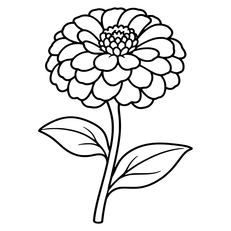Layered Zinnia Flower With Full Ruffled Petals — free floral SVG cut file