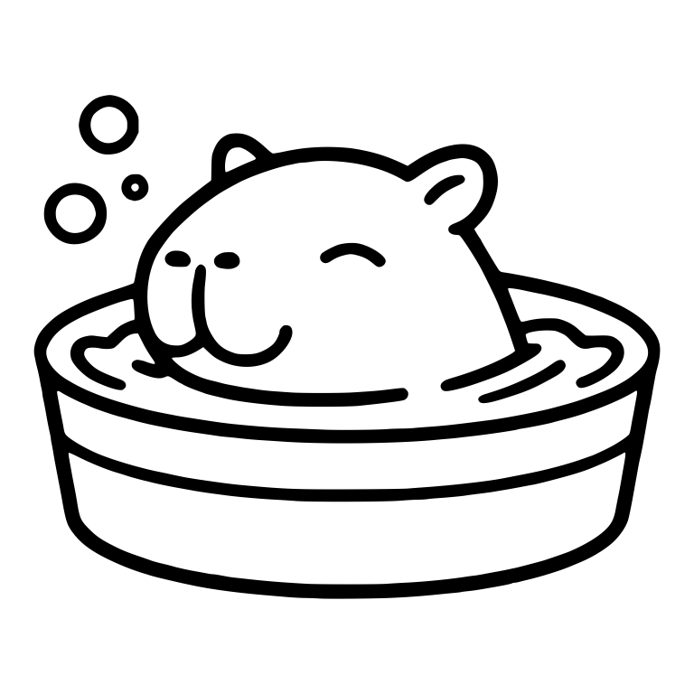 Capybara Soaking in a Bubble Bath Tub — free animal SVG cut file