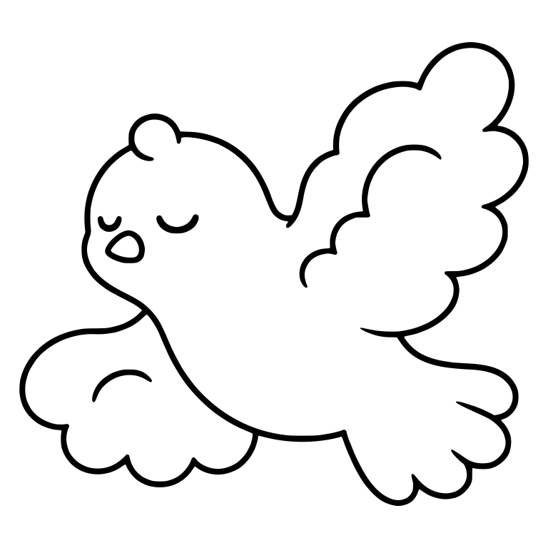 Sleepy Cloud Dove Flying With Wings Up and Down — free animal SVG cut file