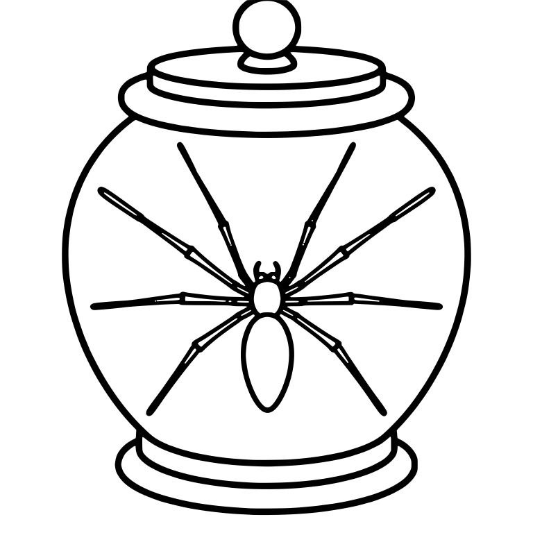 Long Legged Spider in Round Jar with Knob Lid — free objects SVG cut file