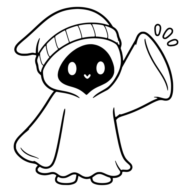 Dark-Faced Beanie Reaper Waving One Big Sleeve — free characters SVG cut file