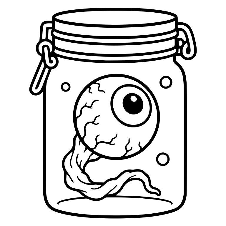 Eyeball Specimen Jar With Clasp Lid — free objects SVG cut file