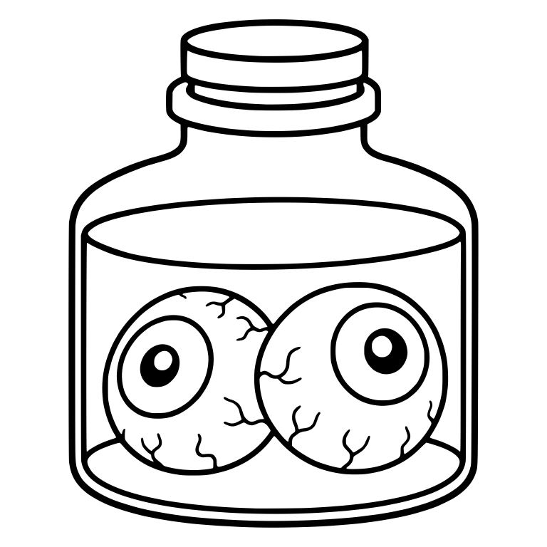 Specimen Jar With Two Veiny Eyeballs — free objects SVG cut file