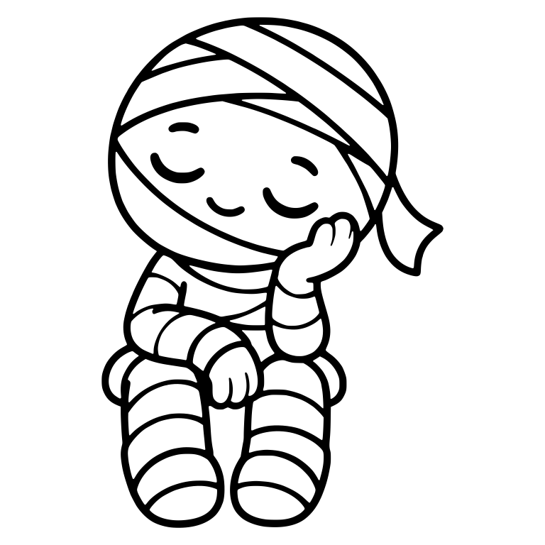 Sleepy Mummy Resting Head on Hand — free fantasy-creature SVG cut file