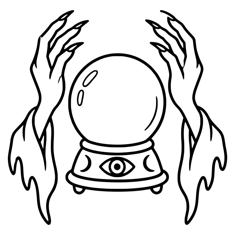 Ghostly Hands Around Crystal Ball With Eye Base — free objects SVG cut file