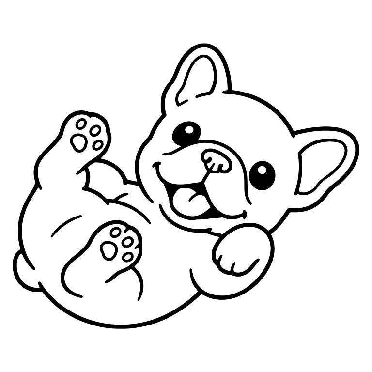 French Bulldog Puppy Rolling on Back with Paws Up — free animal SVG cut file