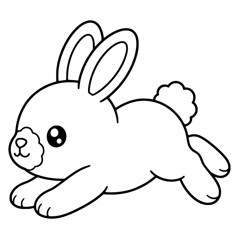 Kawaii Himalayan Bunny Leaping With Fluffy Muzzle Patch — free animal SVG cut file