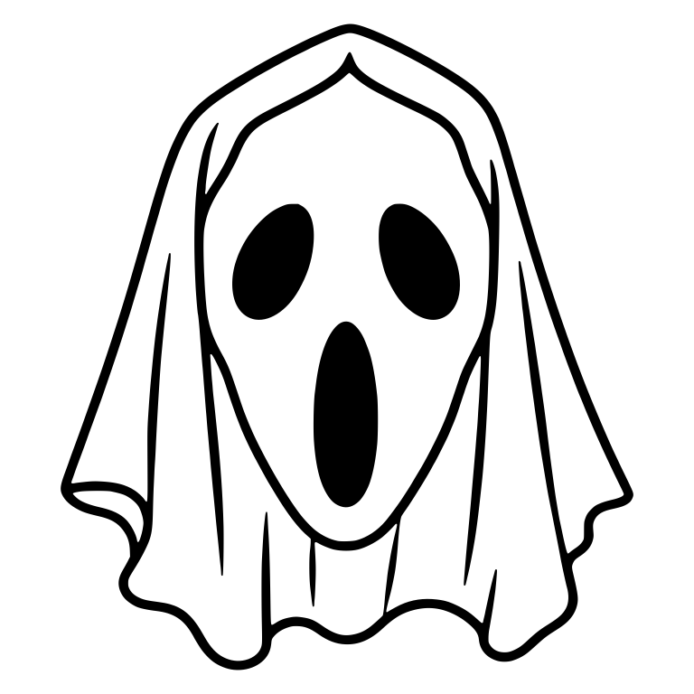 Screaming Ghost Face In Draped Hooded Shroud — free fantasy-creature SVG cut file