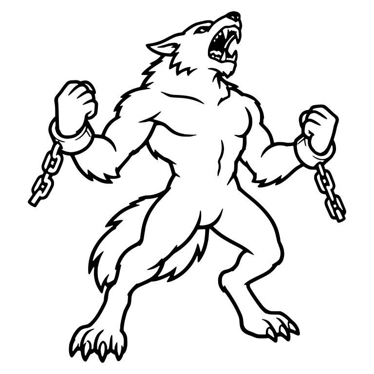 Howling Werewolf Breaking Free From Shackle Chains — free fantasy-creature SVG cut file